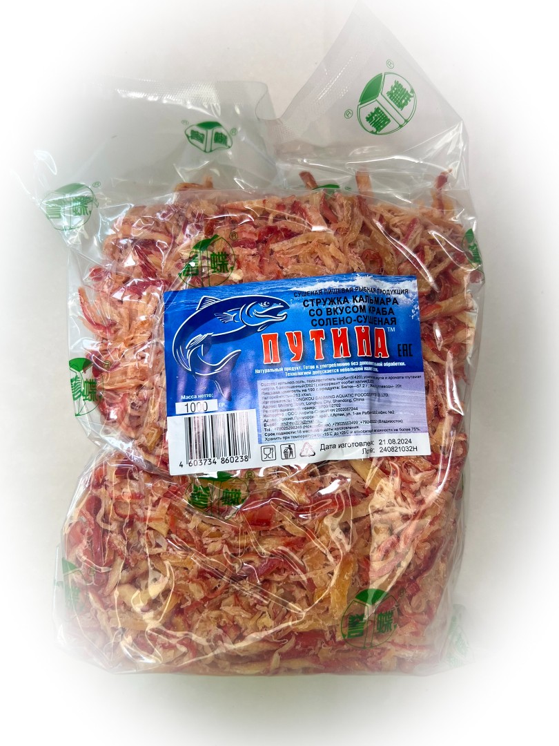 Кальмар стружка со вкусом краба "Розовая" (ПУТИНА) в Рузе
