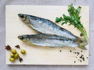 Деревенские гренки со вкусом Камчатского краба (Сурские): Ряпушка вяленая